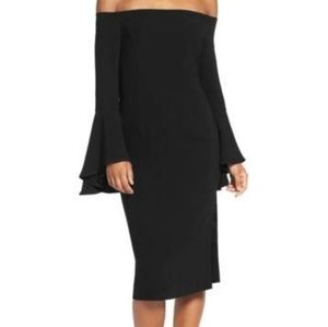 Bardot solange off the shoulder midi dress